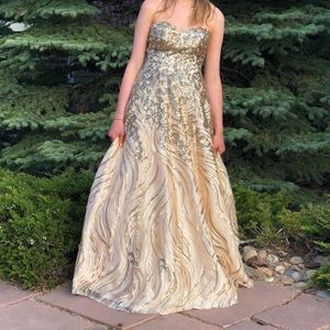 Gold sparkly ball gown